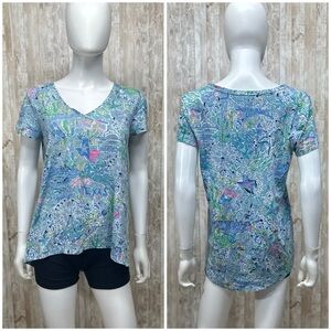 Lilly Pulitzer Etta V-Neck Lilly Loves Texas T-Shirt [6086]